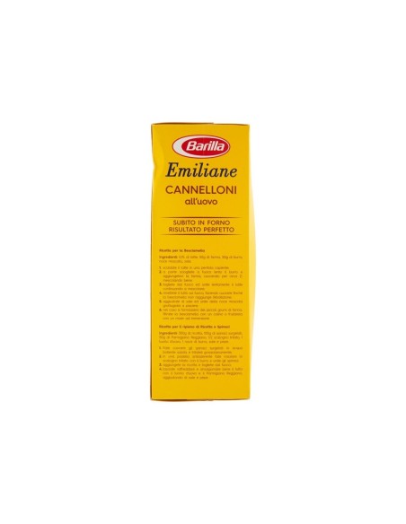 Barilla Emiliane Cannelloni Oeuf - 250 gr - Livraison gratuite en EUROPE et au Royaume-Uni