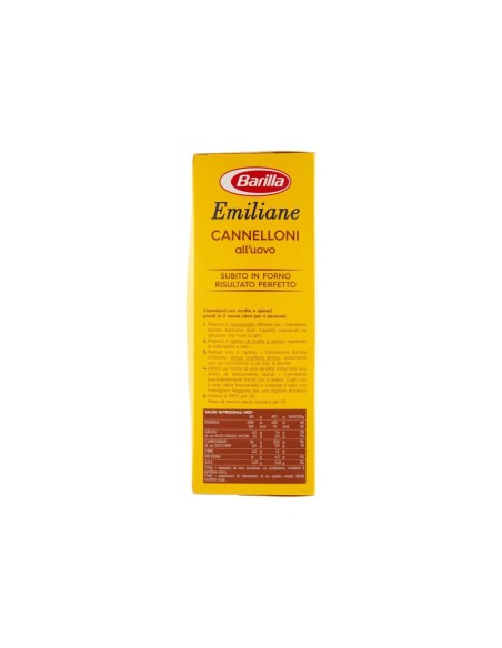 Barilla Emiliane Cannelloni Oeuf - 250 gr - Livraison gratuite en EUROPE et au Royaume-Uni