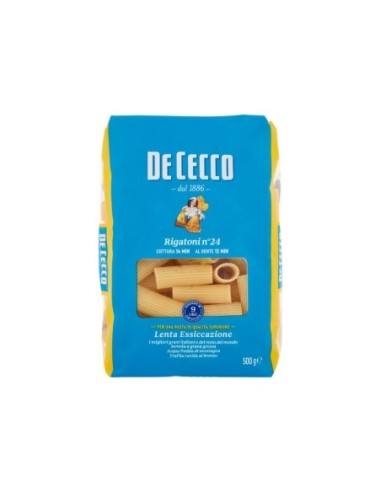 De Cecco 24 Rigatoni - 500 gr - Spedizione gratuita consegnata in EUROPA e UK