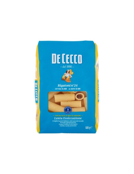 De Cecco 24 Rigatoni - 500 gr - Spedizione gratuita consegnata in EUROPA e UK