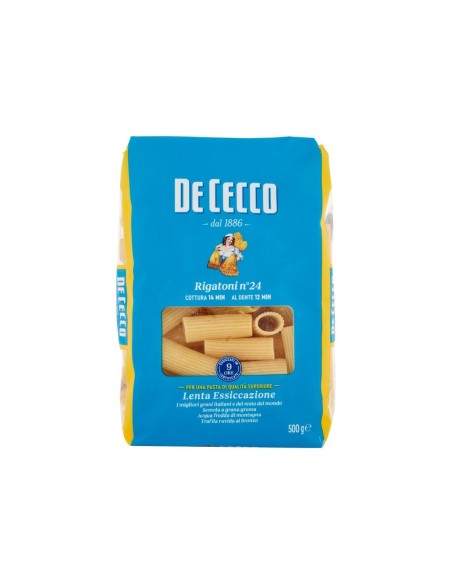 De Cecco 24 Rigatoni - 500 gr - Spedizione gratuita consegnata in EUROPA e UK