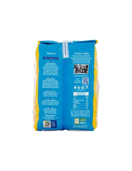 De Cecco 24 Rigatoni - 500 gr - Spedizione gratuita consegnata in EUROPA e UK