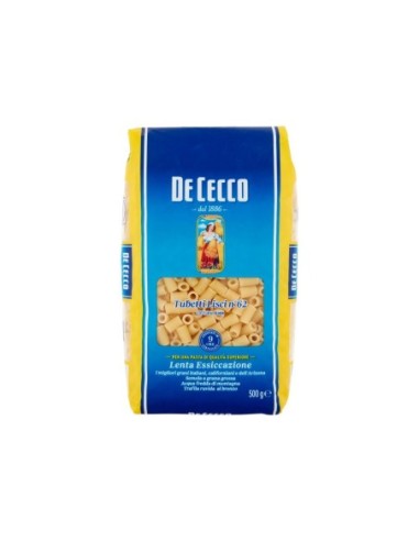 De Cecco 62 Tubetti Lisci - 500 gr - Free shipping delivered to EUROPE and UK