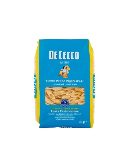 De Cecco 141 Mezze Penne Rigate - 500 gr - Free shipping delivered to EUROPE and UK