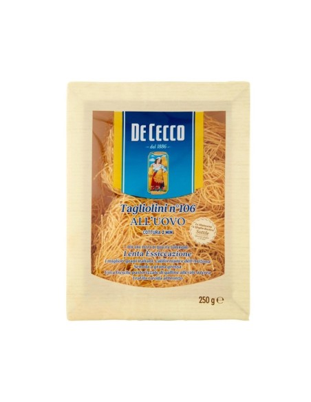 Tagliolini De Cecco 106 Sapore Autentico Italiano in 250 gr