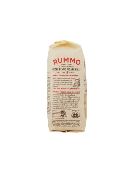 Rummo 28 Mezze Penne Rigate - 500 gr - Kostenloser Versand nach Europa und Großbritannien