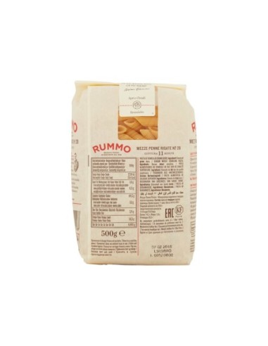 Rummo 28 Mezze Penne Rigate - 500 gr - Kostenloser Versand nach Europa und Großbritannien
