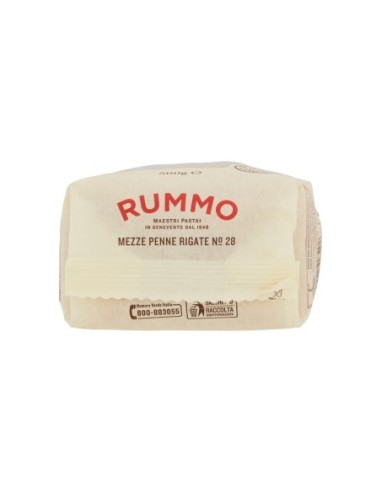 Rummo 28 Mezze Penne Rigate - 500 gr - Kostenloser Versand nach Europa und Großbritannien