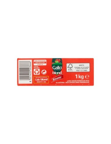 Gallo Rijst Blonde Risotti - 1Kg - Gratis verzending naar Europa en Groot-Brittannië