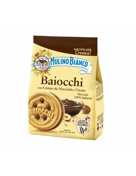 Mulino Bianco Baiocchi Cookies bags - 260 gr - Free shipping delivered to EUROPE and UK