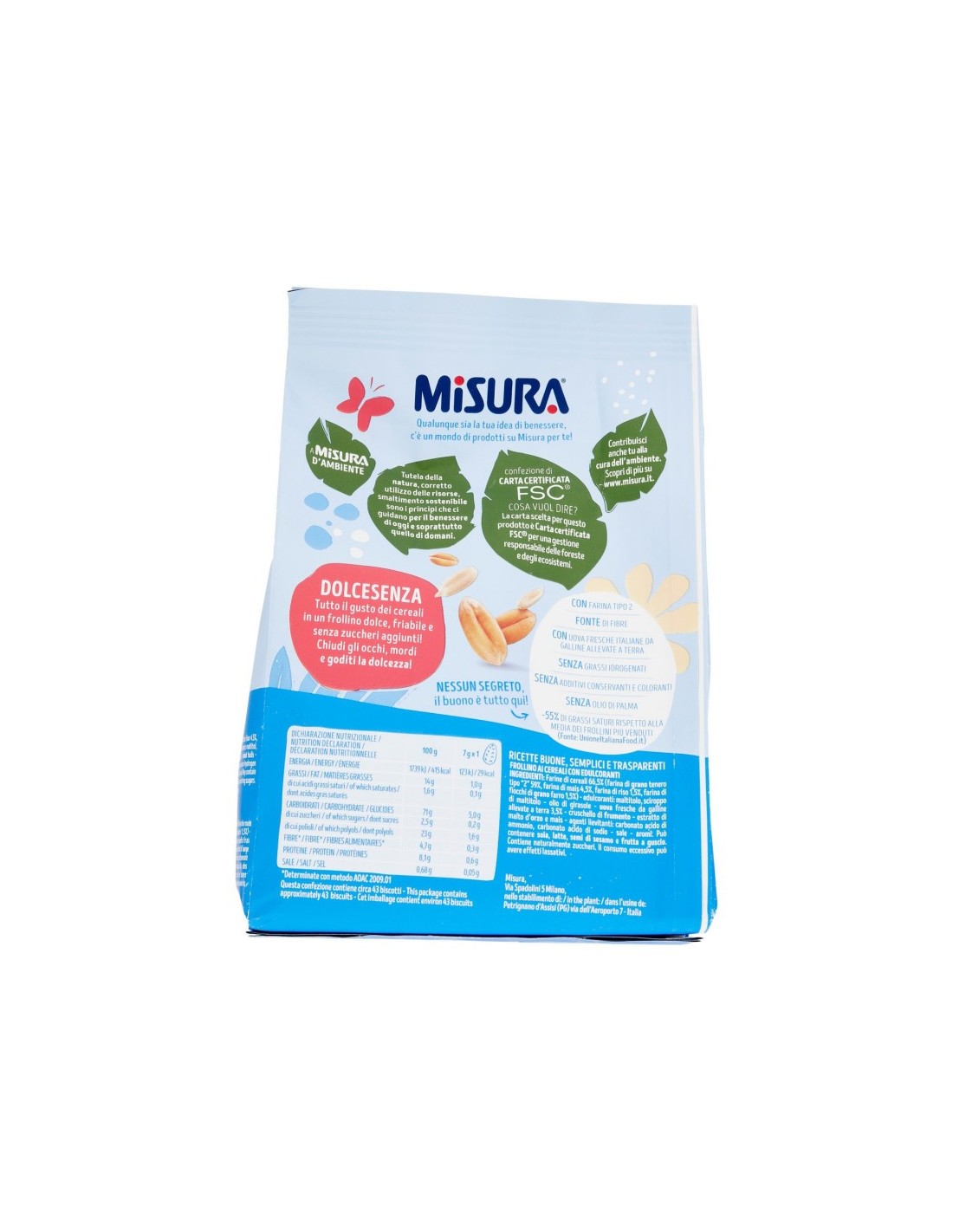 Misura Dolcesenza Cereal Biscuits - 300 gr - Free shipping