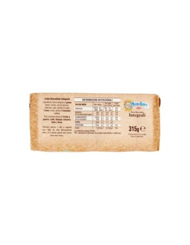 Mulino Bianco Volkoren Beschuit x36 - 315 gr - Gratis verzending naar Europa en Groot-Brittannië