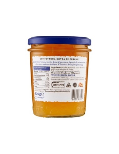 Zuegg Pfirsichmarmelade - 320 gr - Kostenloser Versand nach Europa und Großbritannien