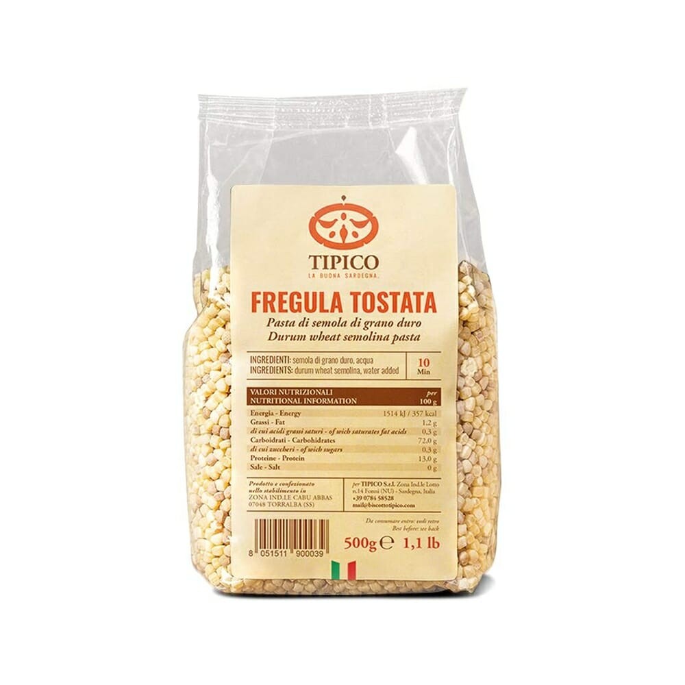 Sanniti Toasted Fregola Sarda Pasta - Organic Semolina Pasta From Italy, 2 Pack