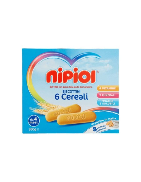 Petits biscuits aux 6 céréales Nipiol - 360 gr - Livraison gratuite en EUROPE et au Royaume-Uni