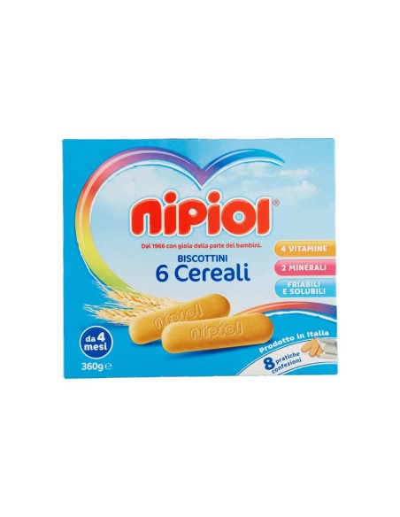 Petits biscuits aux 6 céréales Nipiol - 360 gr - Livraison gratuite en EUROPE et au Royaume-Uni