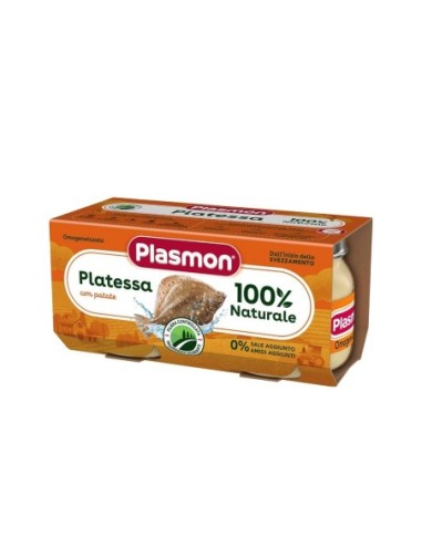 Plasmon Homogenised Plaice with Potatoes 6-36 Months - 2 x 80 gr - Free shipping delivered to EUROPE and UK