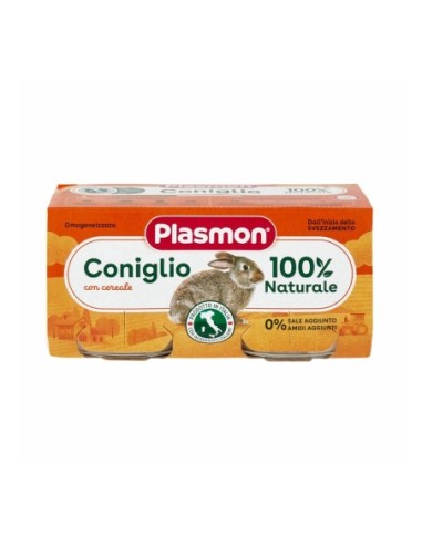 Plasmon Omogeneizzato Coniglio 6-36 Mesi - 2 x 80 gr - Spedizione gratuita consegnata in EUROPA e UK