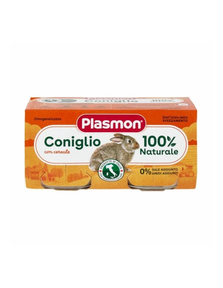 Plasmon Konijn Babyvoeding Puree in potje 6-36 mnd - 2 x 80 gr - Gratis verzending naar Europa en Groot-Brittannië