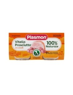 Plasmon Gehomogeniseerd Kalfsvlees en Ham 6-36 Maanden - 2 x 80 g - Gratis verzending naar Europa en Groot-Brittannië
