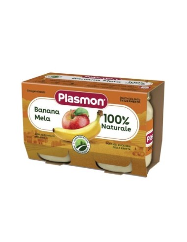 Plasmon Omogeneizzato Mela e Banana 6-36 Mesi - 2 x 80 gr - Spedizione gratuita consegnata in EUROPA e UK