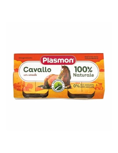 Plasmon Horse meat Baby Food Puree in jar 6-36 mo. - 2 x 80 gr - Free shipping delivered to EUROPE and UK
