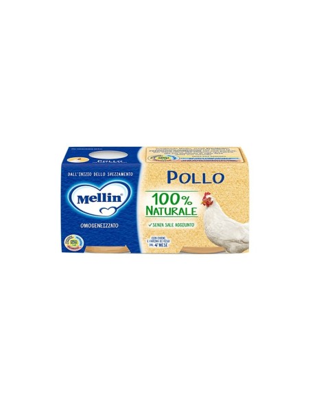 Mellin Omogeneizzato Pollo 4 Mesi - 2 x 80 gr - Free shipping delivered to EUROPE and UK