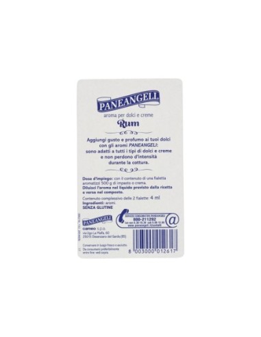 Paneangeli Arôme pour Desserts au Rhum - 4 ml - Livraison gratuite en EUROPE et au Royaume-Uni