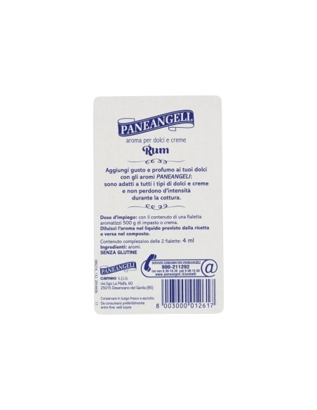 Paneangeli Aroma per Dolci Rum - 4 ml - Spedizione gratuita consegnata in EUROPA e UK