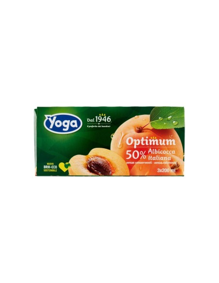 Yoga Apricot Fruit Juice - 3 x 200ml - Free shipping delivered to EUROPE and UK