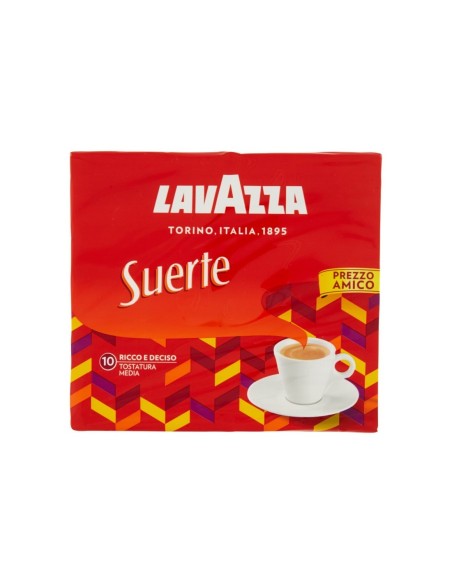 Lavazza Café Moulu Suerte - 2 x 250 gr - Livraison gratuite en EUROPE et au Royaume-Uni