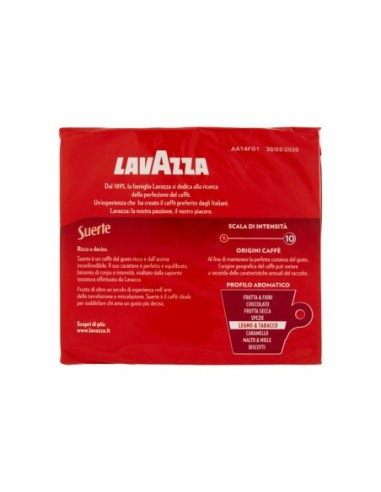 Lavazza Café Moulu Suerte - 2 x 250 gr - Livraison gratuite en EUROPE et au Royaume-Uni