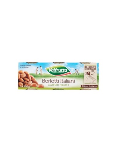 Valfrutta Italiaanse Borlotti Bonen - 3 x 400 gr - Gratis verzending naar Europa en Groot-Brittannië