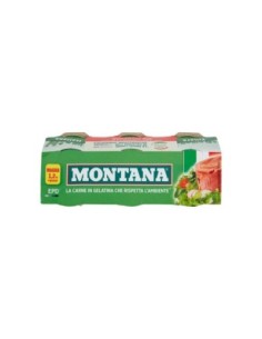 Montana Carne in Gelatina 100% Ita - 3 x 70 gr