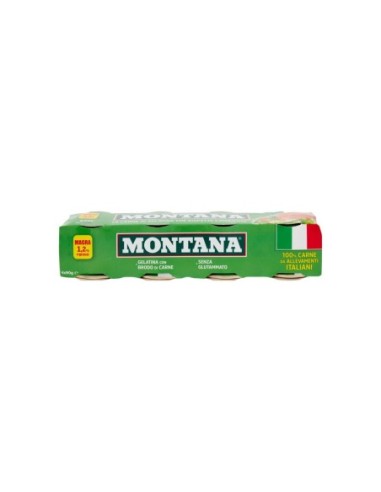 Montana Carne in Gelatina 100% Ita - 4 x 90 gr - Kostenloser Versand nach Europa und Großbritannien
