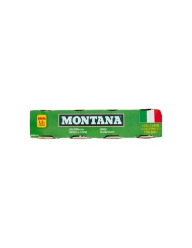Montana Carne in Gelatina 100% Ita - 4 x 90 gr - Kostenloser Versand nach Europa und Großbritannien
