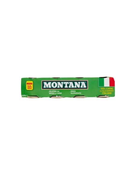 Montana Carne in Gelatina 100% Ita - 4 x 90 gr - Kostenloser Versand nach Europa und Großbritannien