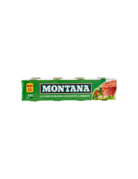 Montana Carne in Gelatina 100% Ita - 4 x 90 gr - Kostenloser Versand nach Europa und Großbritannien