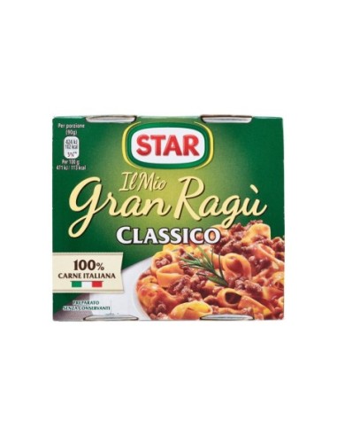 Star Gran Ragu Classico - 2 x 180 gr - Kostenloser Versand nach Europa und Großbritannien