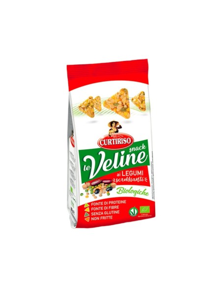 Curtiriso Veline Snacks biologiques au maïs et aux légumineuses - 80 gr - Livraison gratuite en EUROPE et au Royaume-Uni