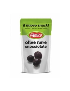 D'Amico Ontpitte Zwarte Olijven in Zak - 75 gr