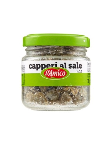 D'Amico Capers in Salt - 70 gr - Free shipping delivered to EUROPE and UK