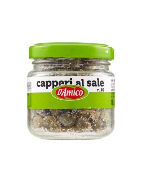 D'Amico Capers in Salt - 70 gr - Free shipping delivered to EUROPE and UK