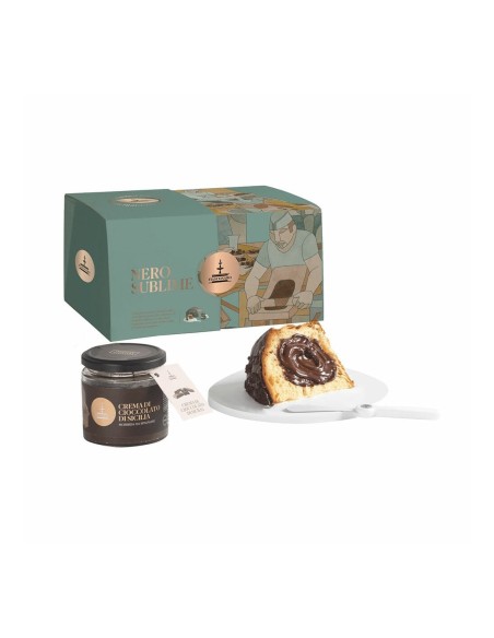Fiasconaro Nero Sublime Colomba piu crema cioccolato - 1 kg - Free shipping delivered to EUROPE and UK
