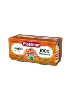 Plasmon Gehomogeniseerde Bonen met Wortels 8 Maanden - 2 x 80 gr