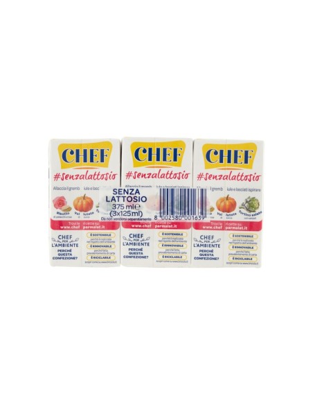 Parmalat Panna Chef Senza Lattosio - 3x125 ml - Gratis verzending naar Europa en Groot-Brittannië