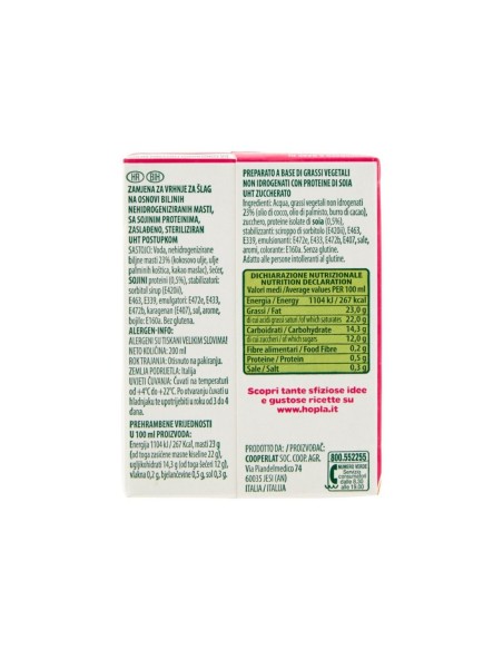 Hopla Montage Végétal Prêt à Utiliser Sans Gluten et Lactose - 200 ml - Livraison gratuite en EUROPE et au Royaume-Uni