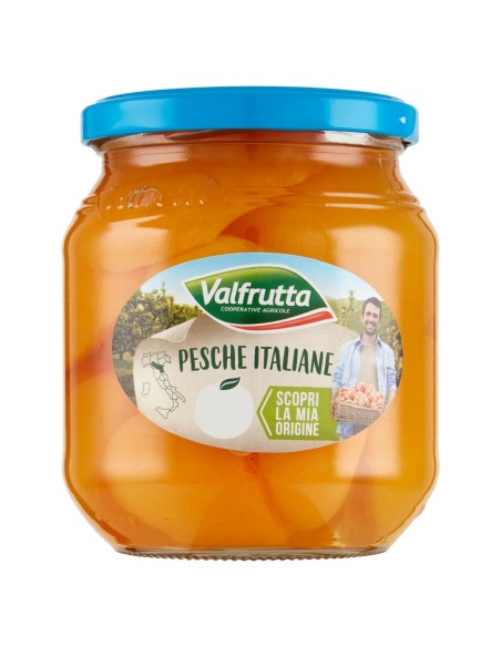 Valfrutta Italiaanse perziken op siroop - 570 gr - Gratis verzending naar Europa en Groot-Brittannië