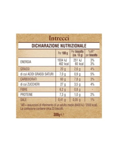 Mulino Bianco Intrecci Biscuits - 300 g - Free shipping delivered to EUROPE and UK