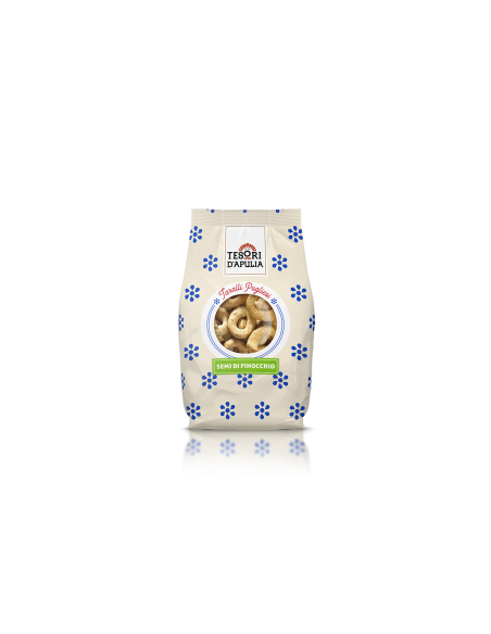 Tesori D'Apulia Apulian Taralli with Fennel - 300 gr - Free shipping delivered to EUROPE and UK